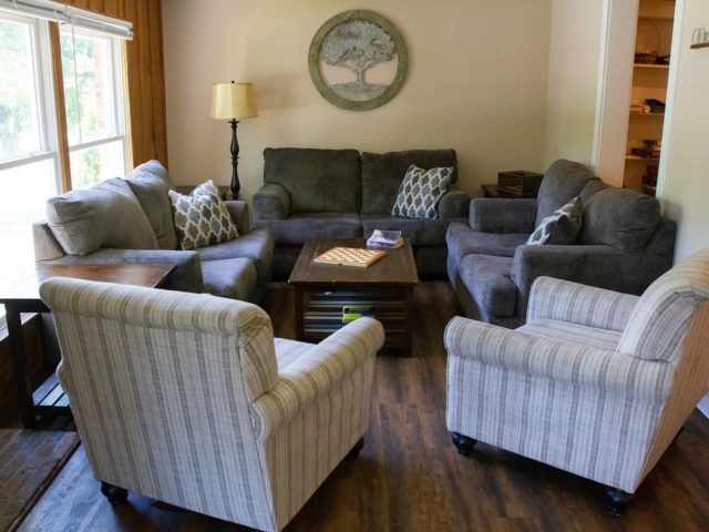 Living room in addiction treatment center and rehab in Nashville.