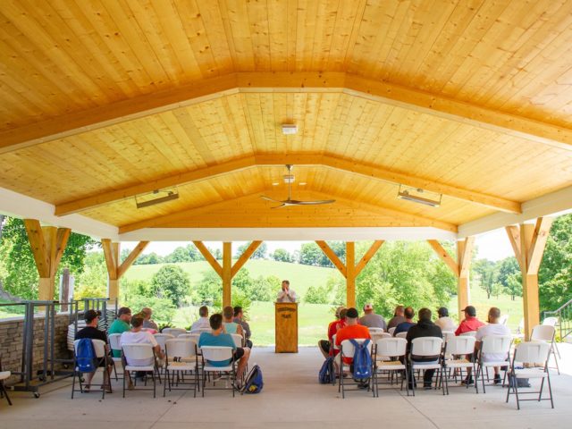 clients sitting outside of discovery place's rehab in Nashville which offers long-term addiction treatment.